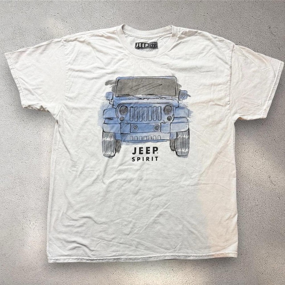 Jeep Spirit Graphic T Shirt Mens Medium‎ White Unisex Off Road Cotton Tee